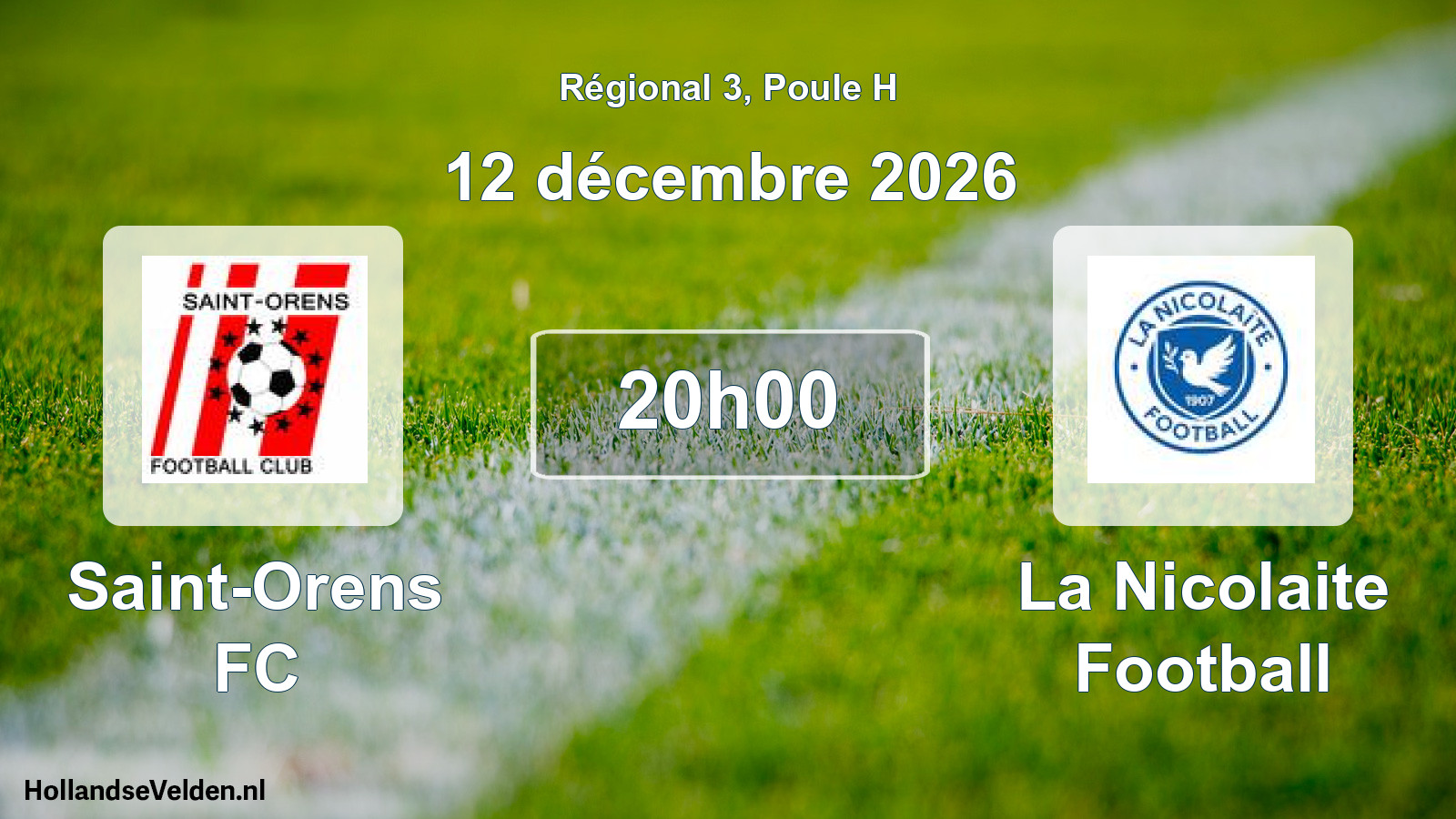 Match programmé: Saint-Orens FC - La Nicolaite Football (12 décembre 2026)