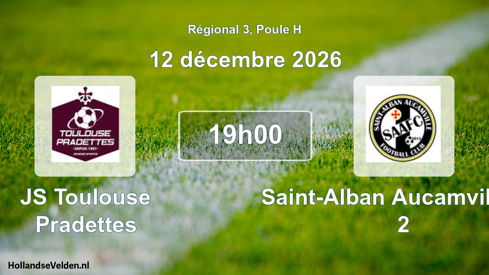 Match programmé: JS Toulouse Pradettes - Saint-Alban Aucamville FC 2 (12 décembre 2026)