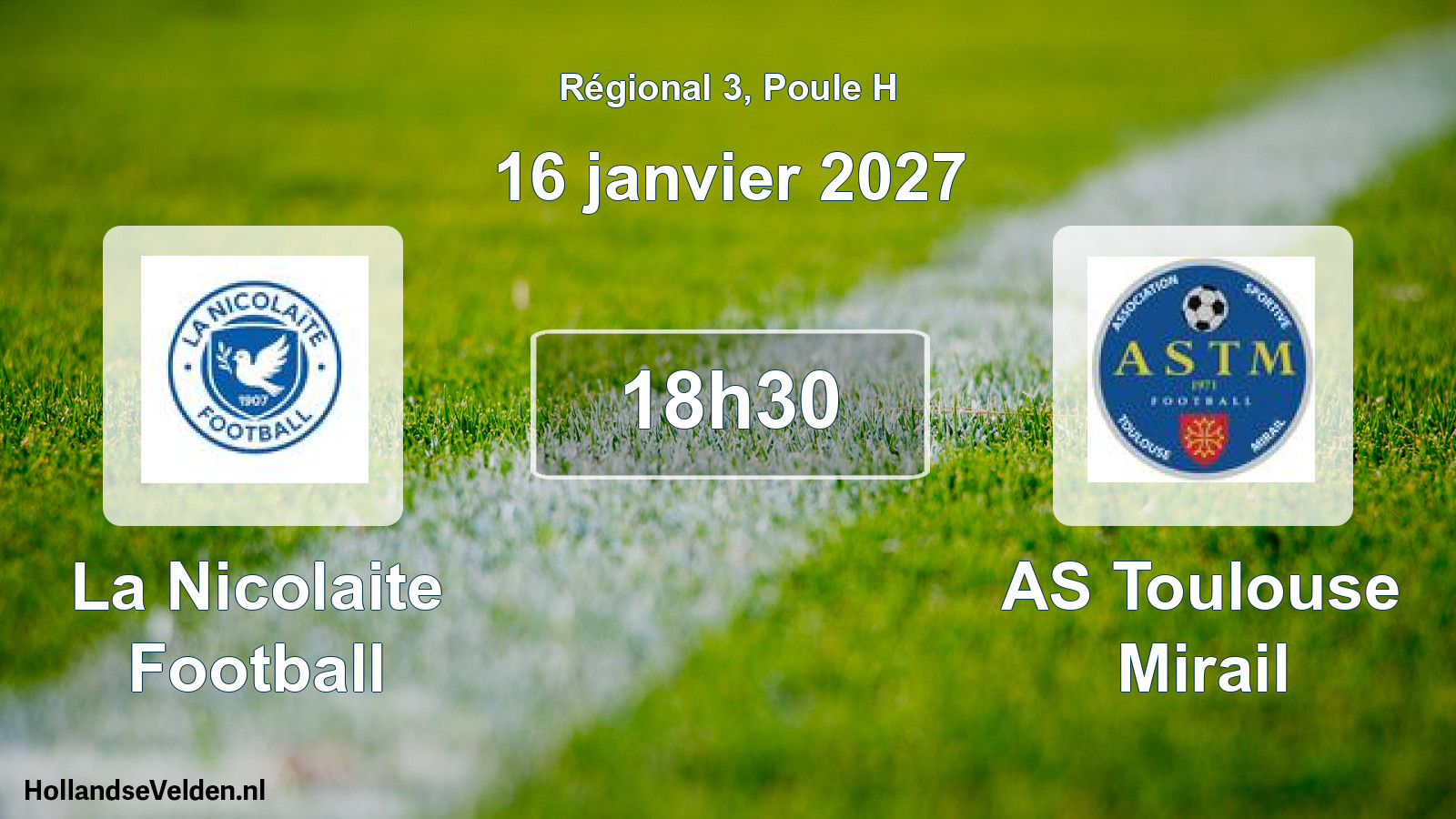 Match programmé: La Nicolaite Football - AS Toulouse Mirail (16 janvier 2027)