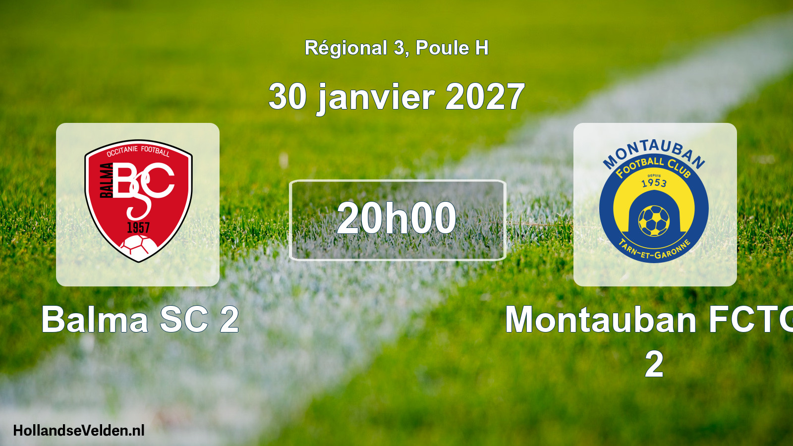Match programmé: Balma SC 2 - Montauban FCTG 2 (30 janvier 2027)