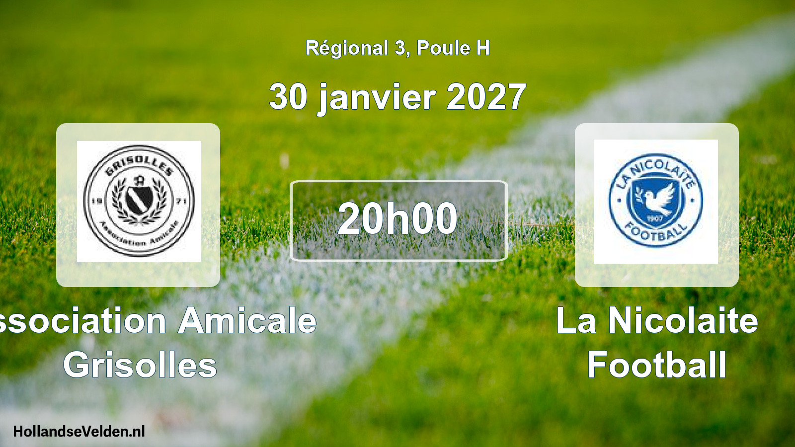 Match programmé: Association Amicale Grisolles - La Nicolaite Football (30 janvier 2027)