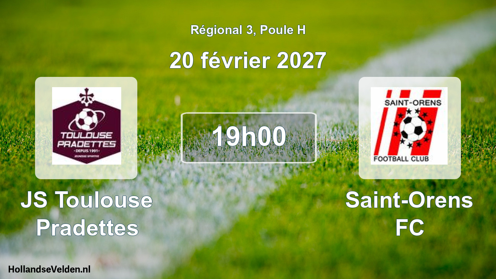 Match programmé: JS Toulouse Pradettes - Saint-Orens FC (20 février 2027)
