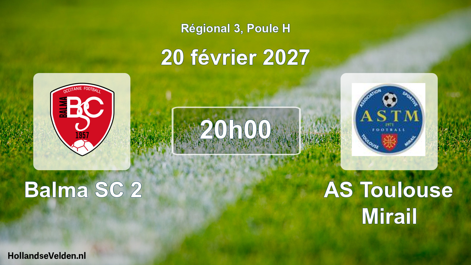 Match programmé: Balma SC 2 - AS Toulouse Mirail (20 février 2027)