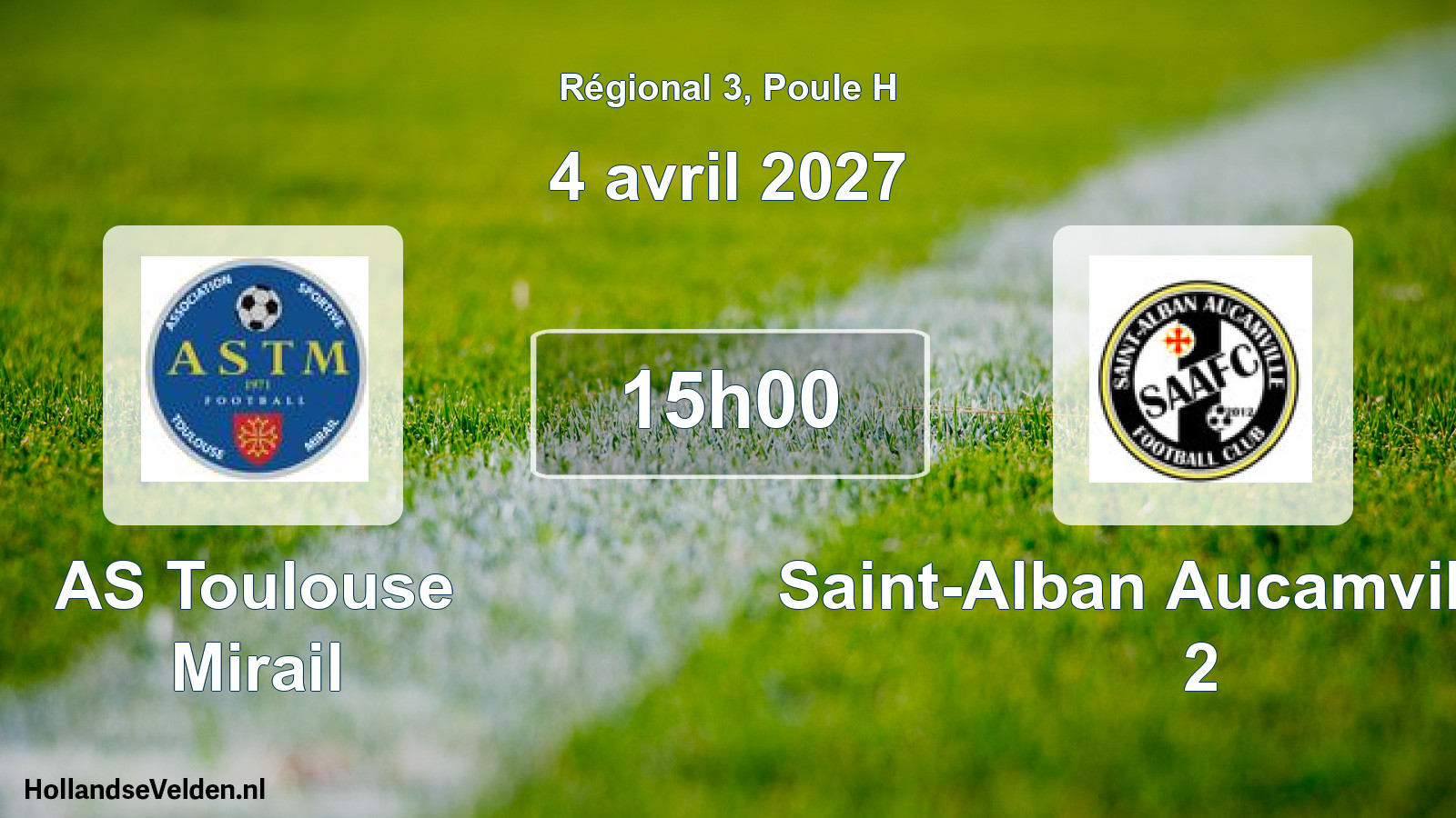 Match programmé: AS Toulouse Mirail - Saint-Alban Aucamville FC 2 (4 avril 2027)