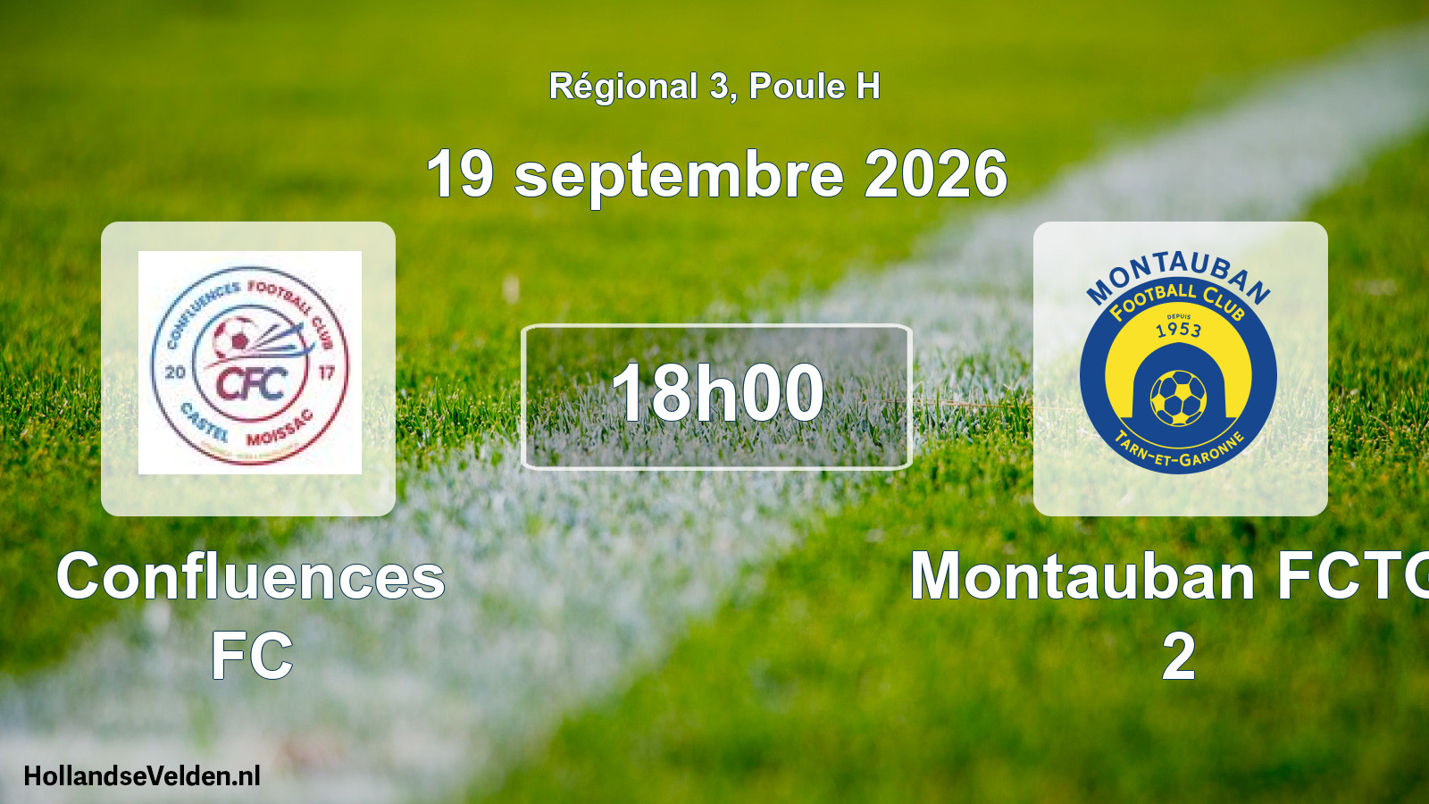 Scheduled Match: Confluences FC - Montauban FCTG 2 (19 September 2026)