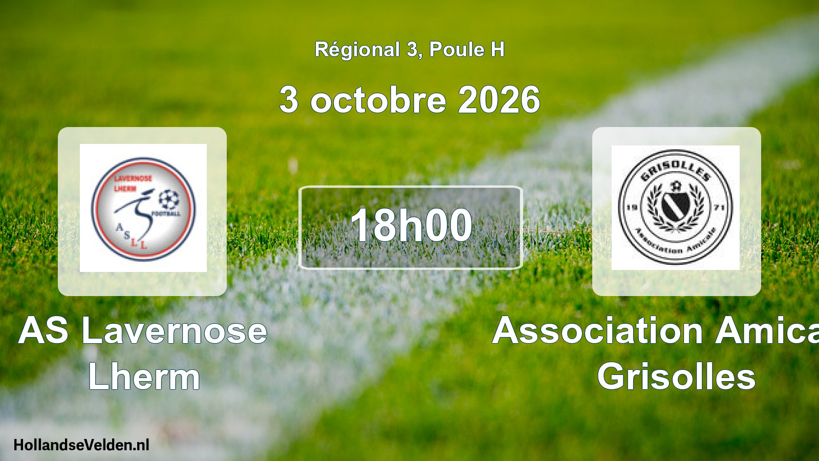 Match programmé: AS Lavernose Lherm - Association Amicale Grisolles (3 octobre 2026)