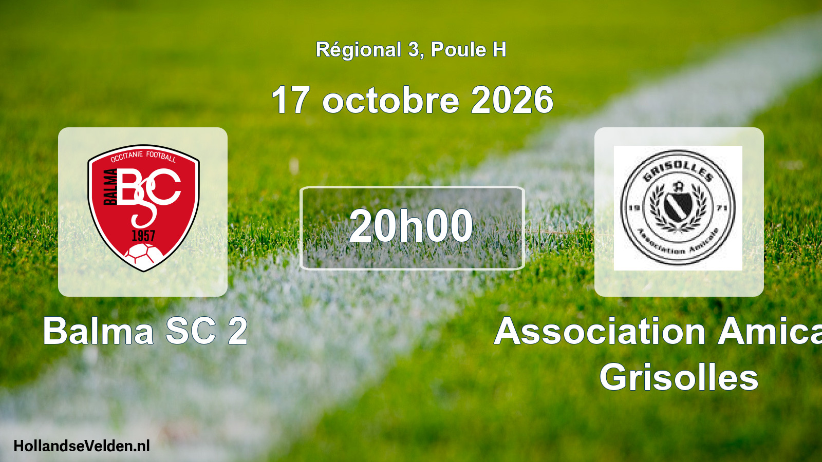 Match programmé: Balma SC 2 - Association Amicale Grisolles (17 octobre 2026)