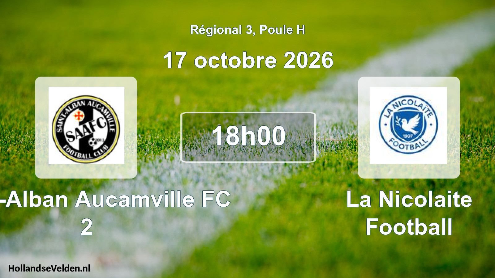 Match programmé: Saint-Alban Aucamville FC 2 - La Nicolaite Football (17 octobre 2026)