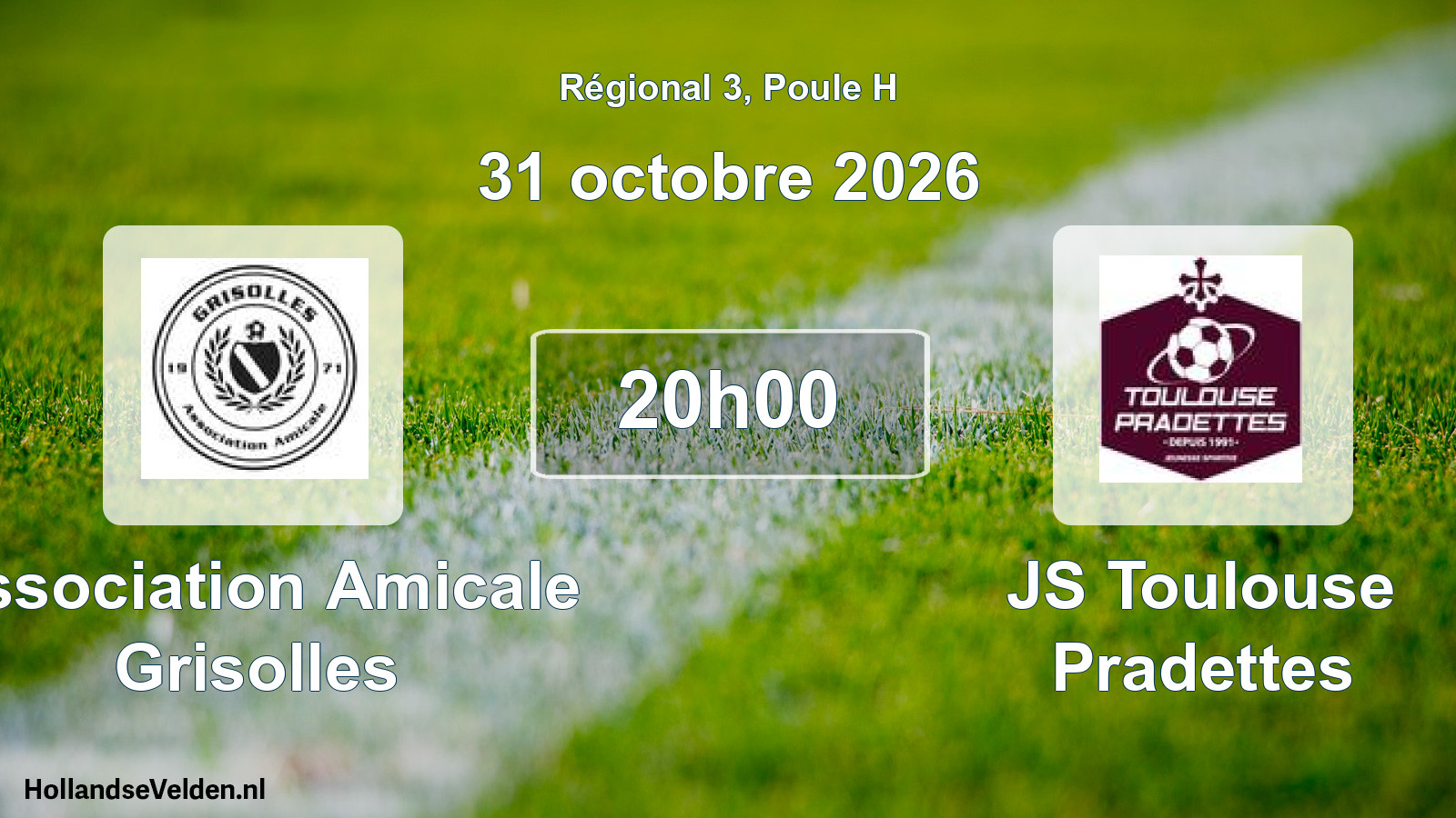 Scheduled Match: Association Amicale Grisolles - JS Toulouse Pradettes (31 October 2026)