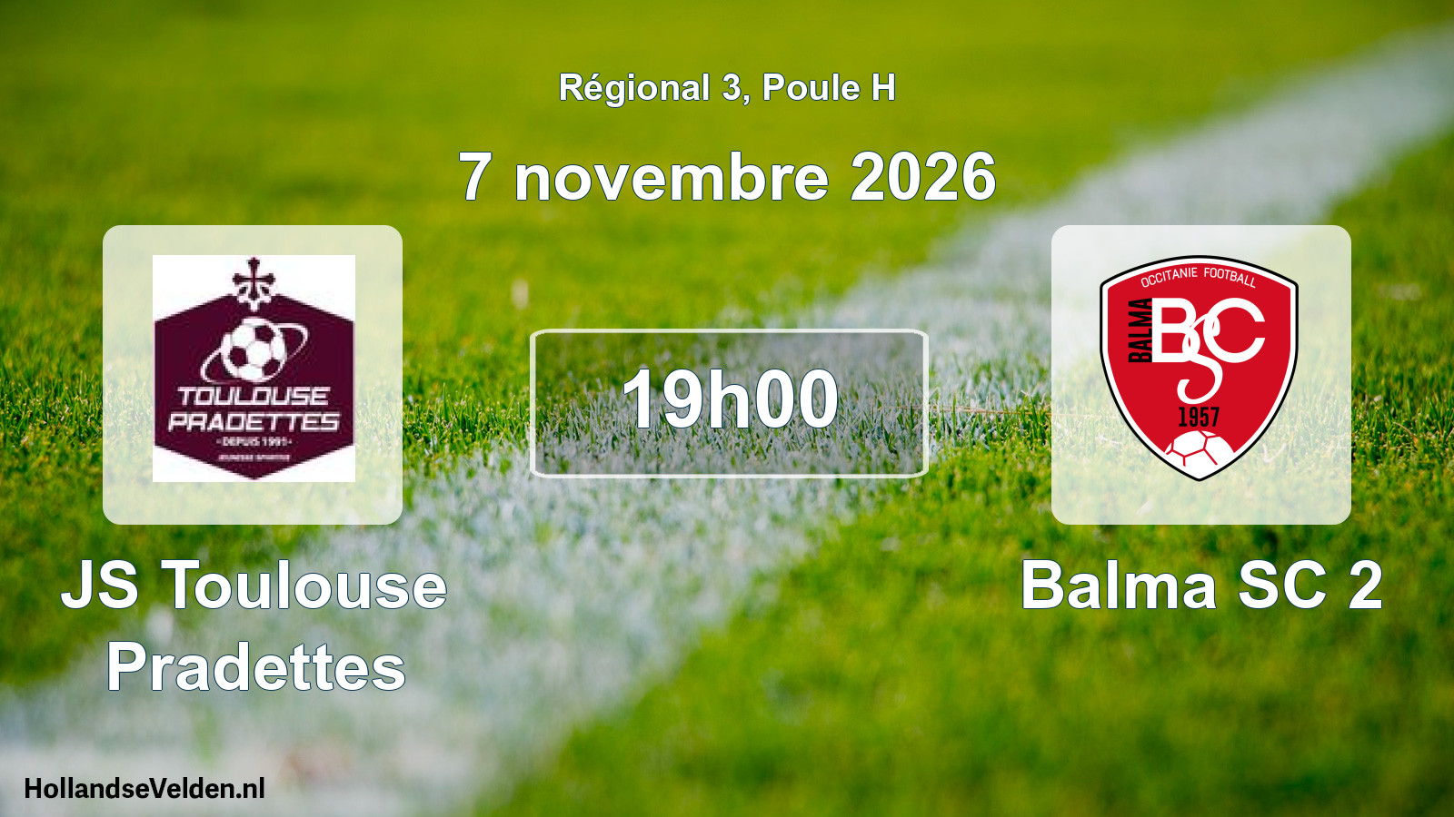Match programmé: JS Toulouse Pradettes - Balma SC 2 (7 novembre 2026)