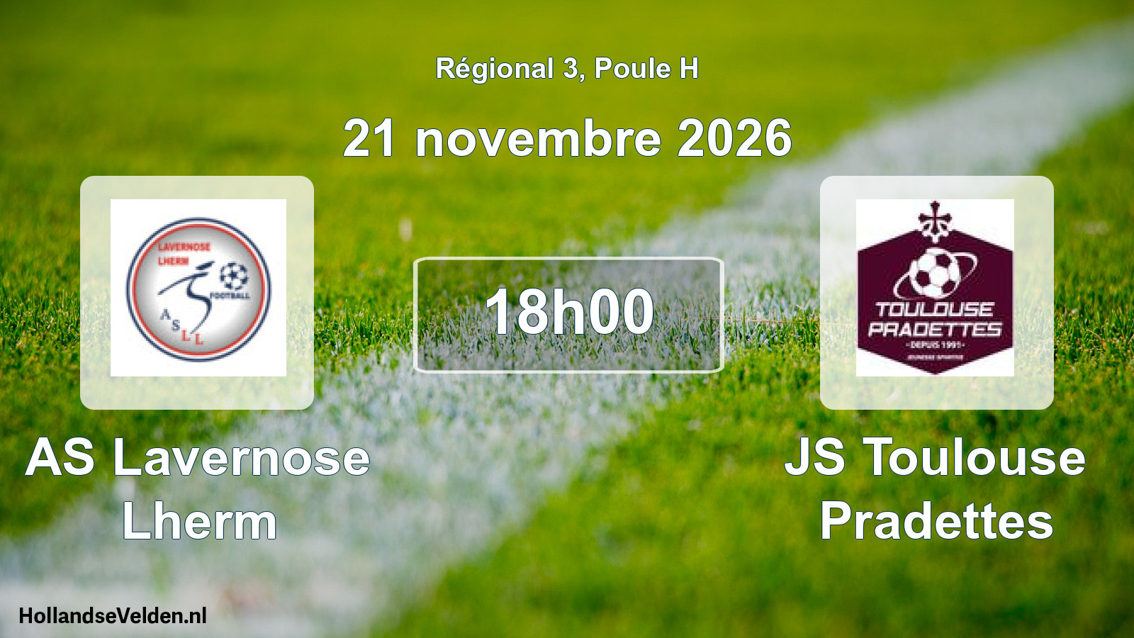 Match programmé: AS Lavernose Lherm - JS Toulouse Pradettes (21 novembre 2026)