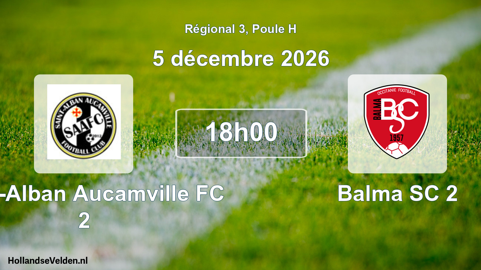 Match programmé: Saint-Alban Aucamville FC 2 - Balma SC 2 (5 décembre 2026)