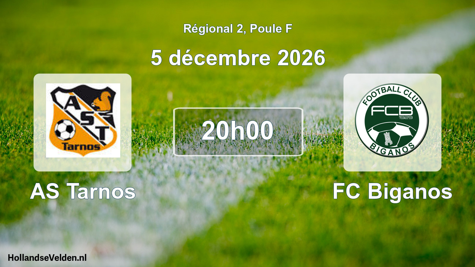 Match programmé: AS Tarnos - FC Biganos (5 décembre 2026)