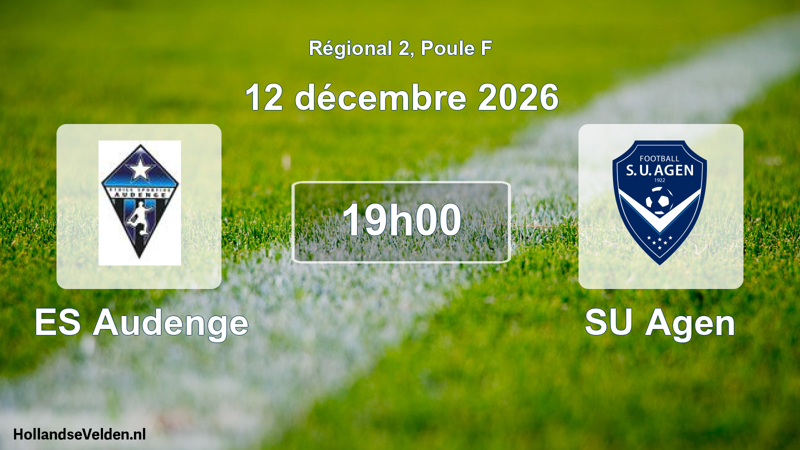 Match programmé: ES Audenge - SU Agen (12 décembre 2026)