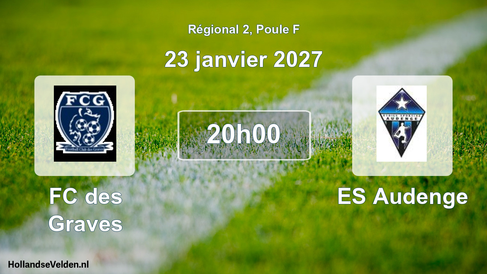 Match programmé: FC des Graves - ES Audenge (23 janvier 2027)