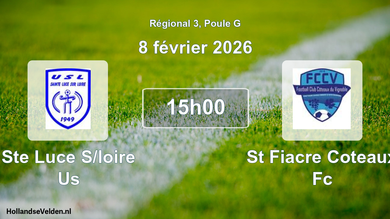 Geplande wedstrijd: Ste Luce S/loire Us - St Fiacre Coteaux Fc (8 februari 2026)
