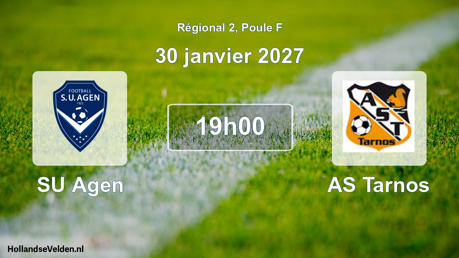 Match programmé: SU Agen - AS Tarnos (30 janvier 2027)