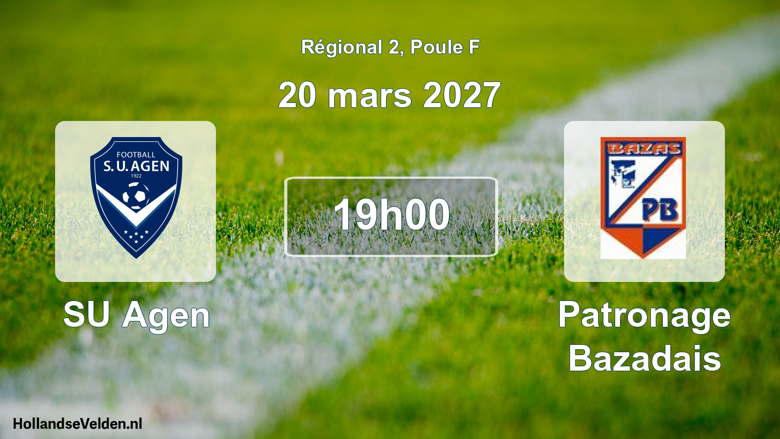 Match programmé: SU Agen - Patronage Bazadais (20 mars 2027)