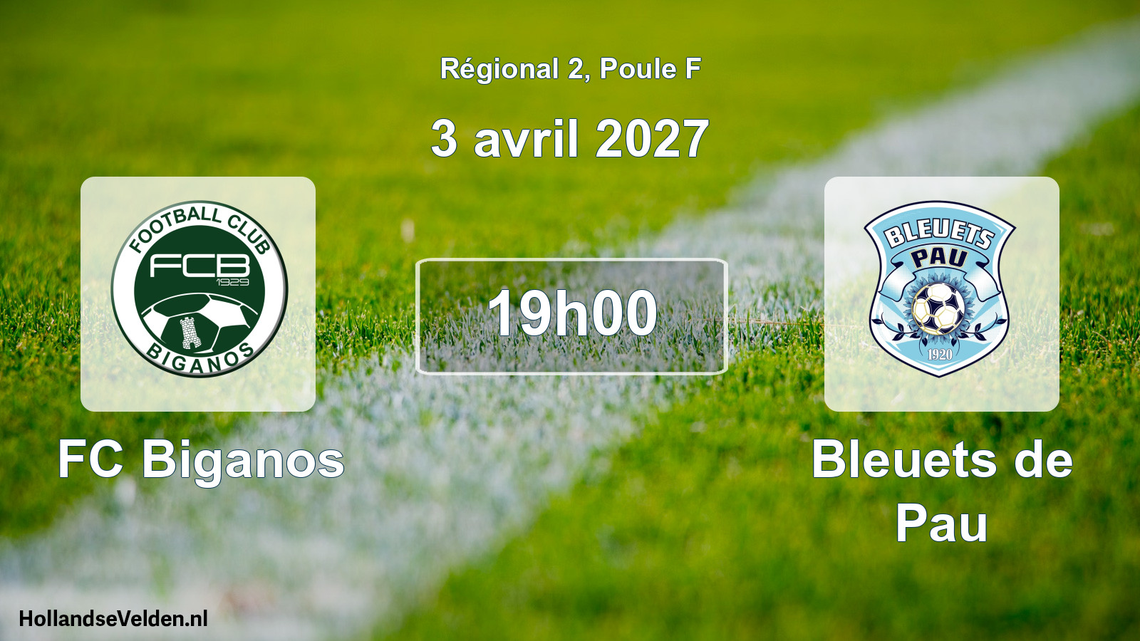 Match programmé: FC Biganos - Bleuets de Pau (3 avril 2027)