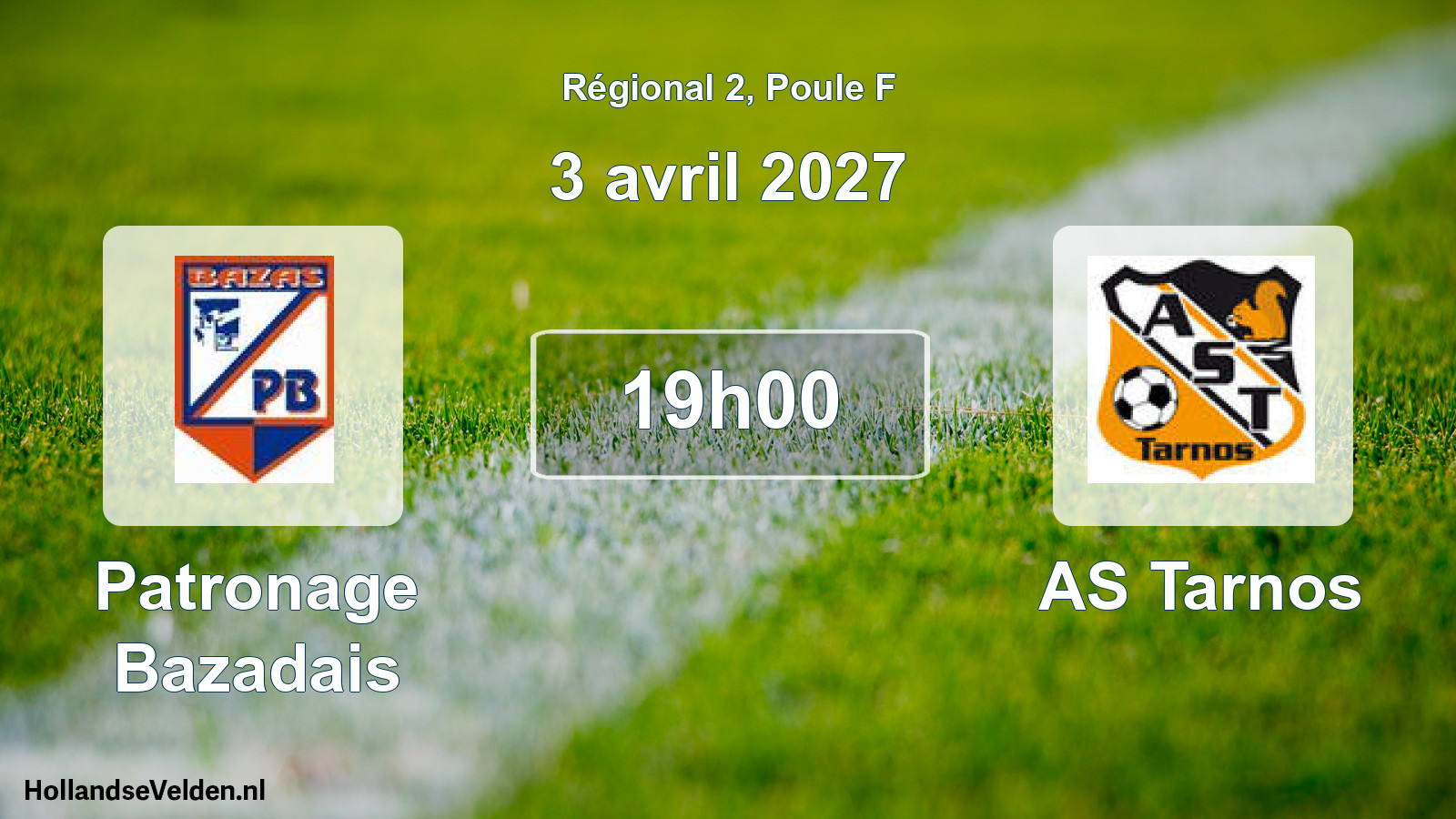 Match programmé: Patronage Bazadais - AS Tarnos (3 avril 2027)
