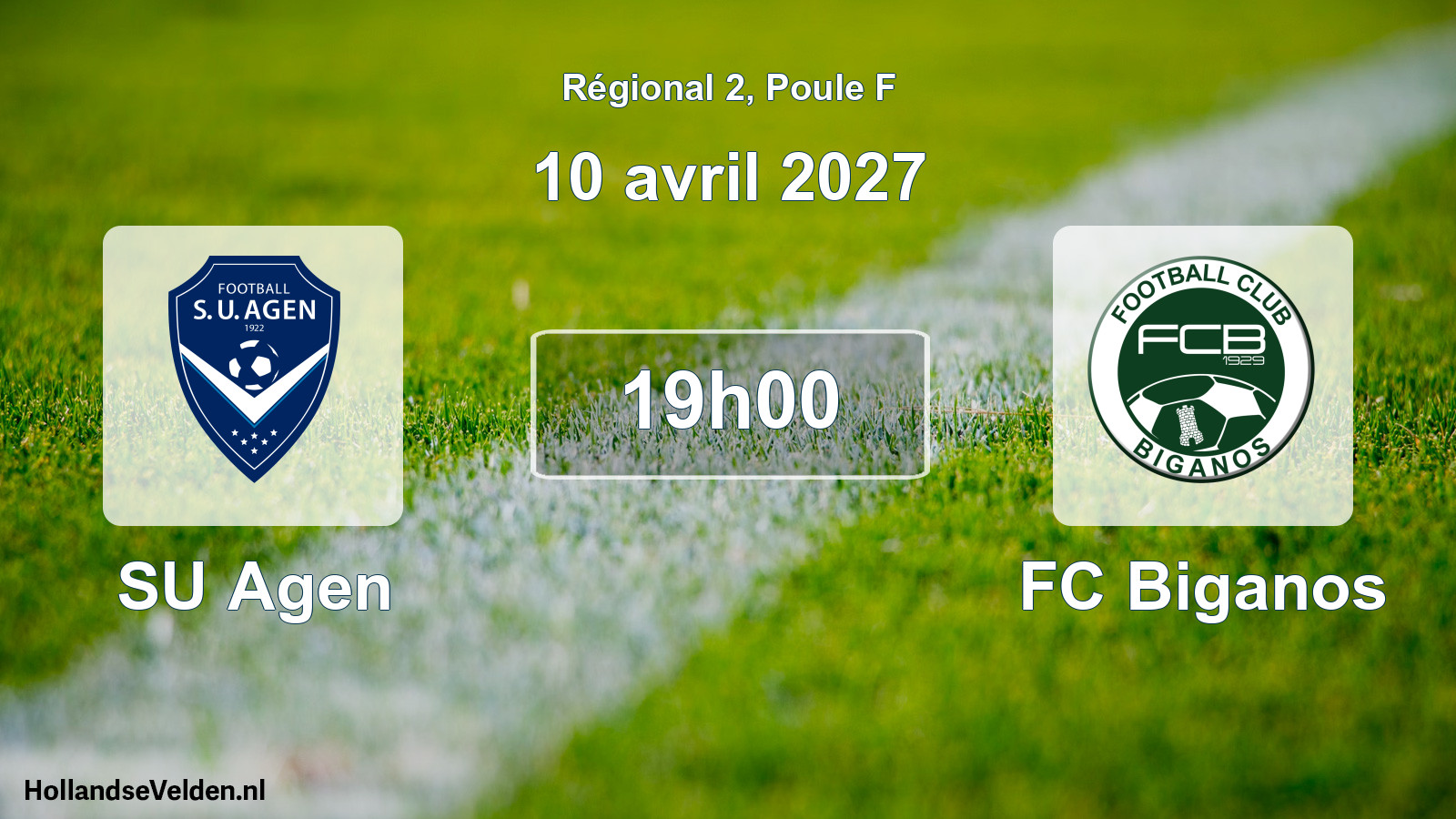 Match programmé: SU Agen - FC Biganos (10 avril 2027)