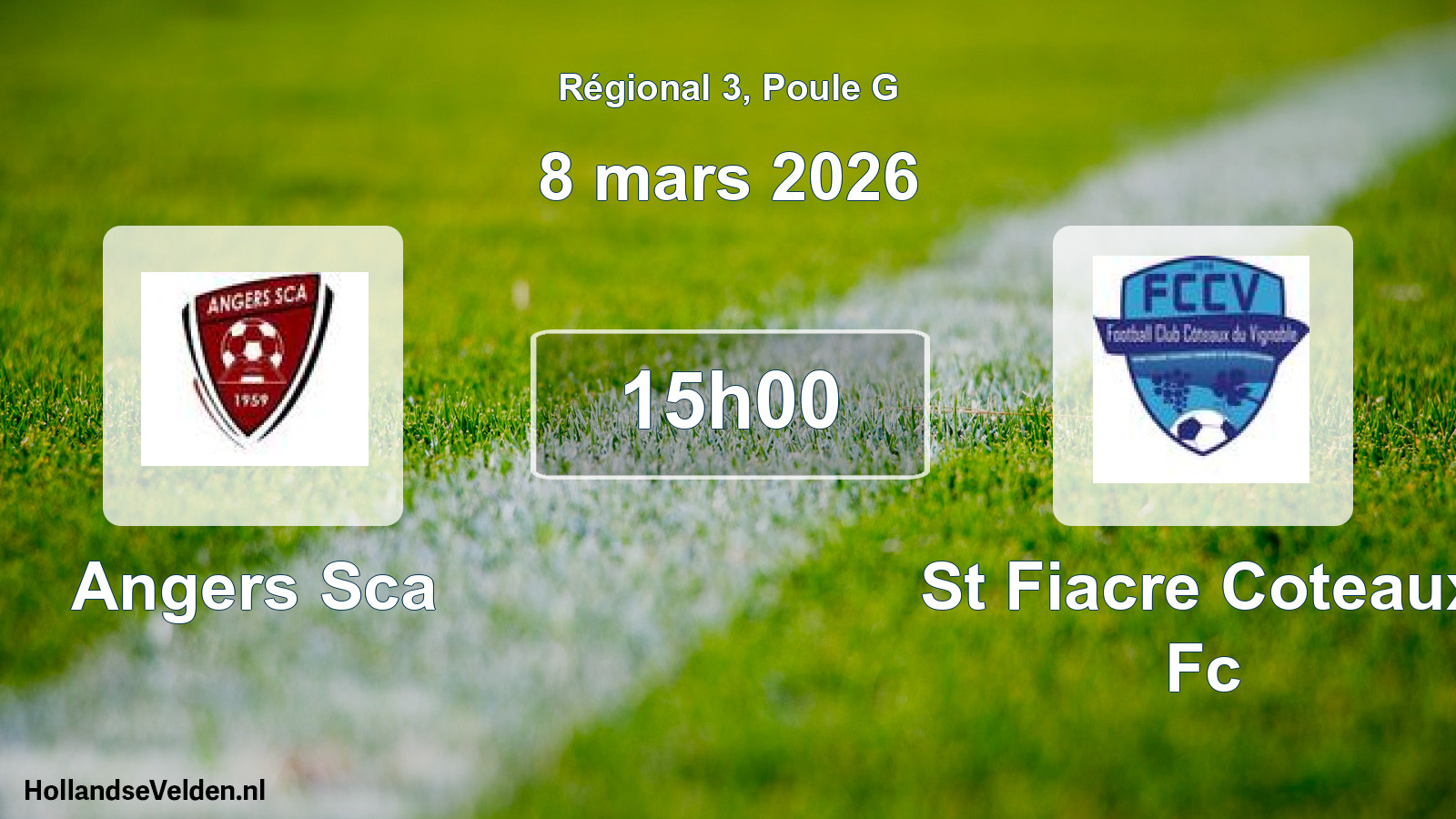 Geplande wedstrijd: Angers Sca - St Fiacre Coteaux Fc (8 mars 2026)