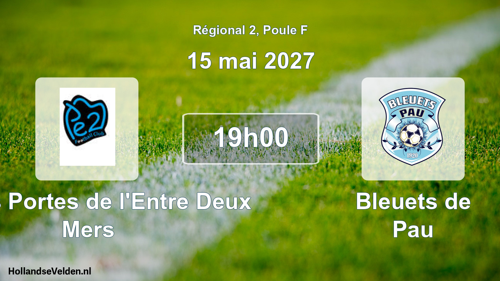 Match programmé: FC des Portes de l'Entre Deux Mers - Bleuets de Pau (15 mai 2027)