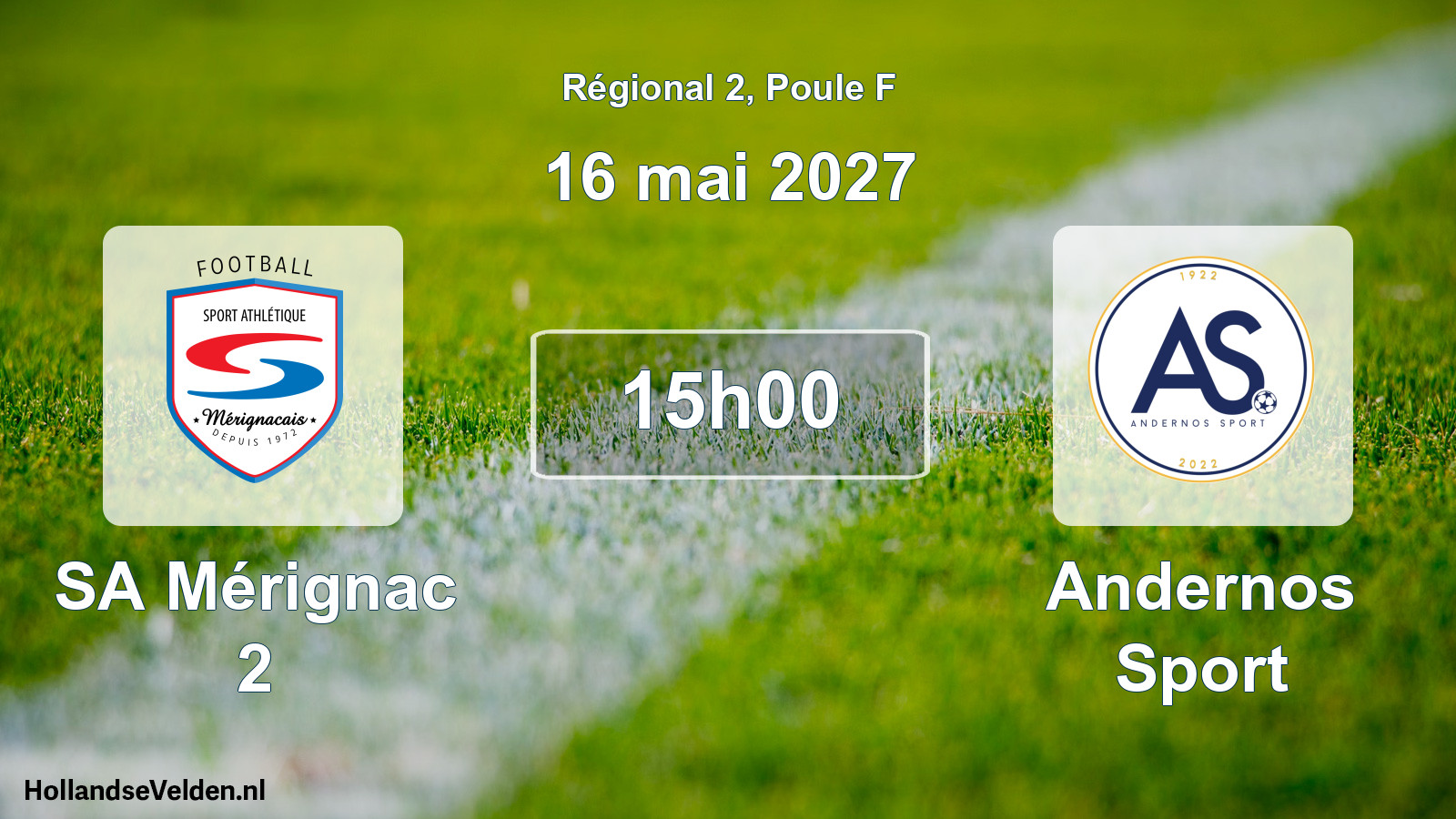 Match programmé: SA Mérignac 2 - Andernos Sport (16 mai 2027)