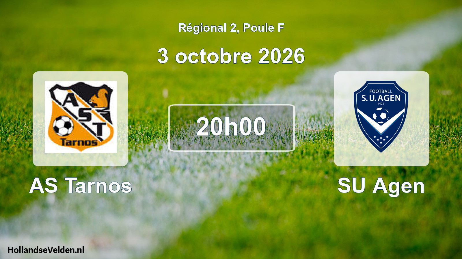 Match programmé: AS Tarnos - SU Agen (3 octobre 2026)