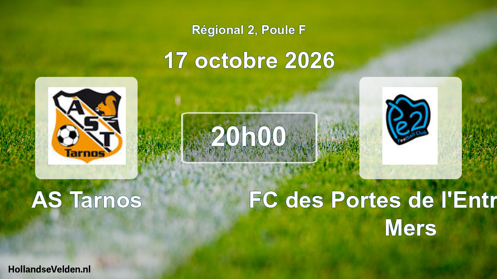 Match programmé: AS Tarnos - FC des Portes de l'Entre Deux Mers (17 octobre 2026)
