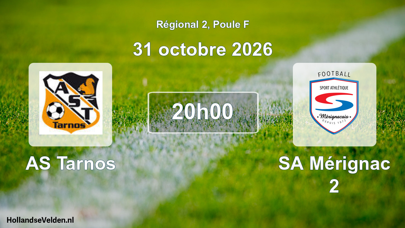 Match programmé: AS Tarnos - SA Mérignac 2 (31 octobre 2026)