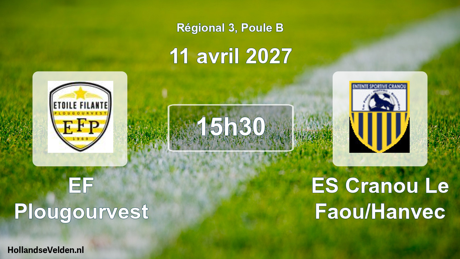 Match programmé: EF Plougourvest - ES Cranou Le Faou/Hanvec (11 avril 2027)