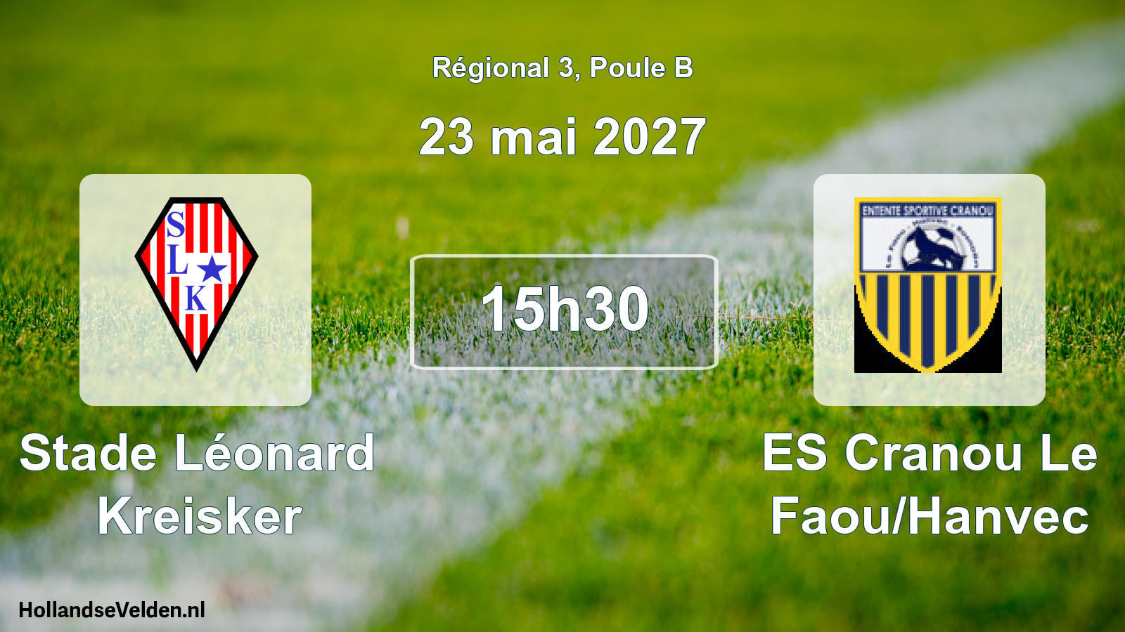 Match programmé: Stade Léonard Kreisker - ES Cranou Le Faou/Hanvec (23 mai 2027)
