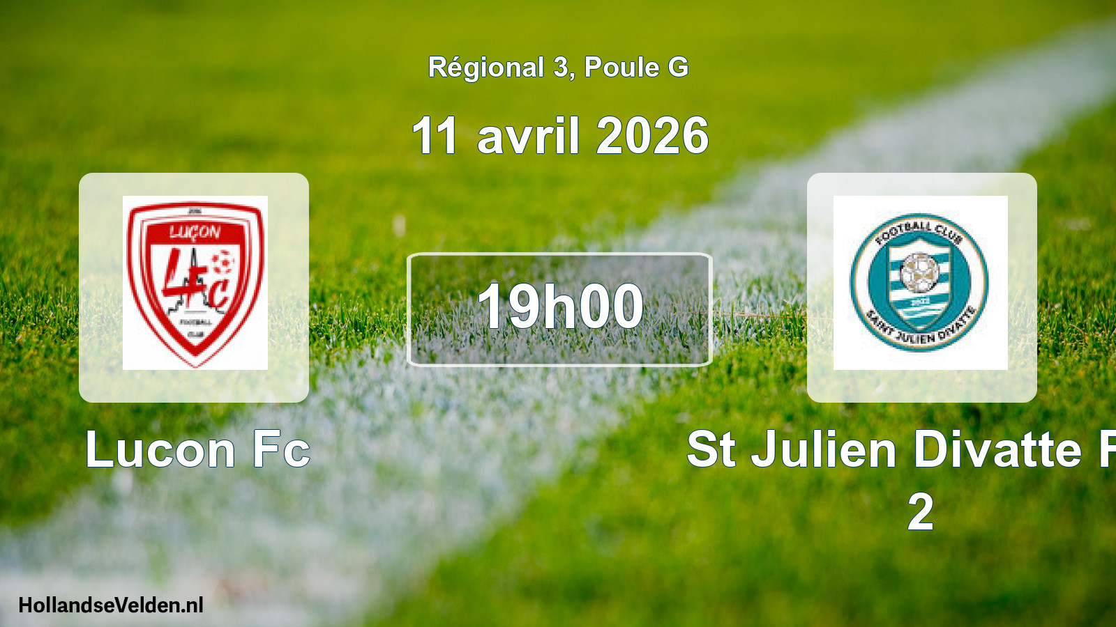 Geplande wedstrijd: Lucon Fc - St Julien Divatte Fc 2 (11 april 2026)