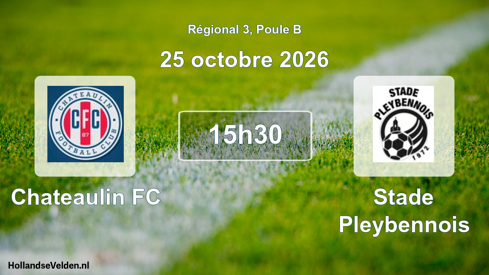 Match programmé: Chateaulin FC - Stade Pleybennois (25 octobre 2026)