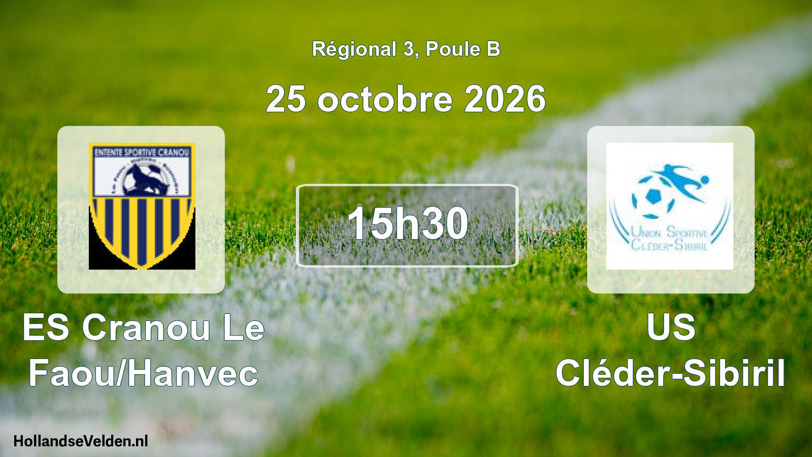 Scheduled Match: ES Cranou Le Faou/Hanvec - US Cléder-Sibiril (25 October 2026)