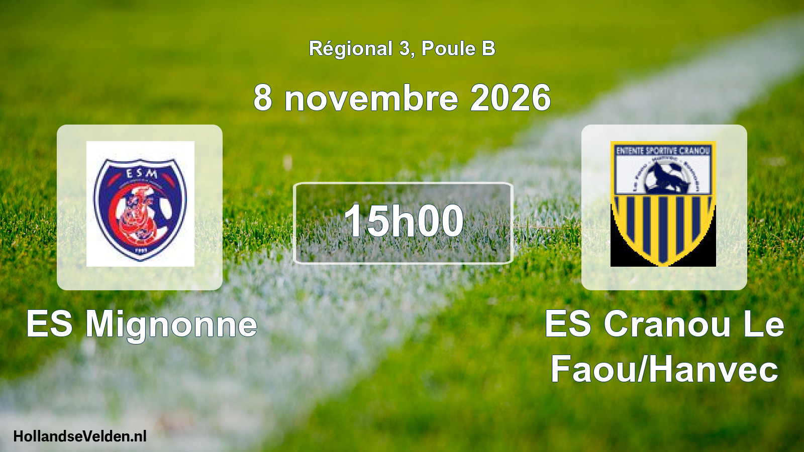 Match programmé: ES Mignonne - ES Cranou Le Faou/Hanvec (8 novembre 2026)