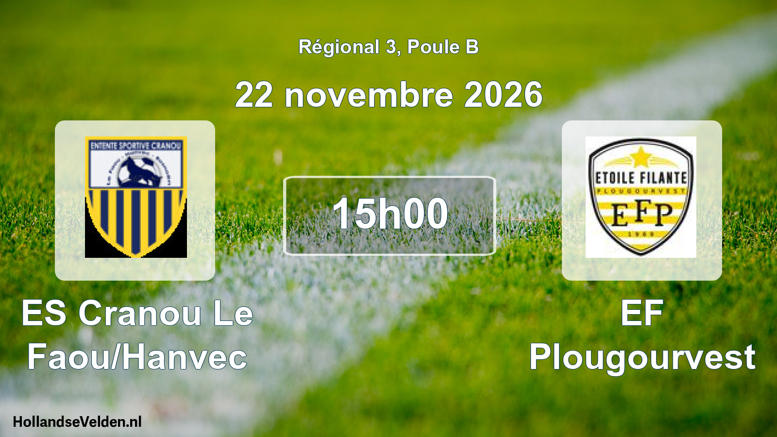Scheduled Match: ES Cranou Le Faou/Hanvec - EF Plougourvest (22 November 2026)