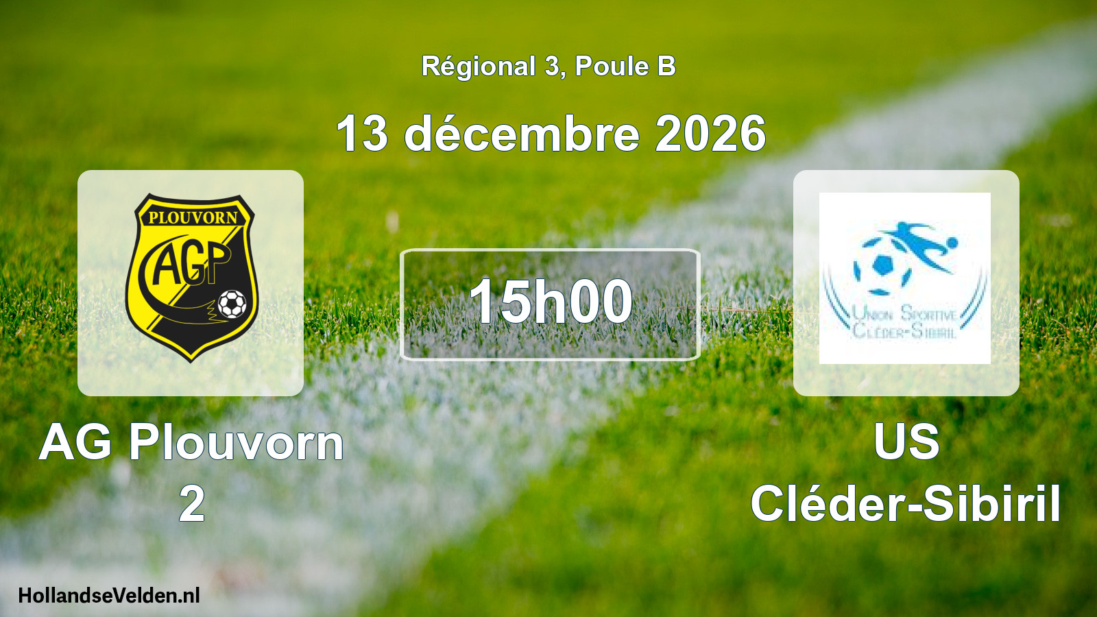 Match programmé: AG Plouvorn 2 - US Cléder-Sibiril (13 décembre 2026)