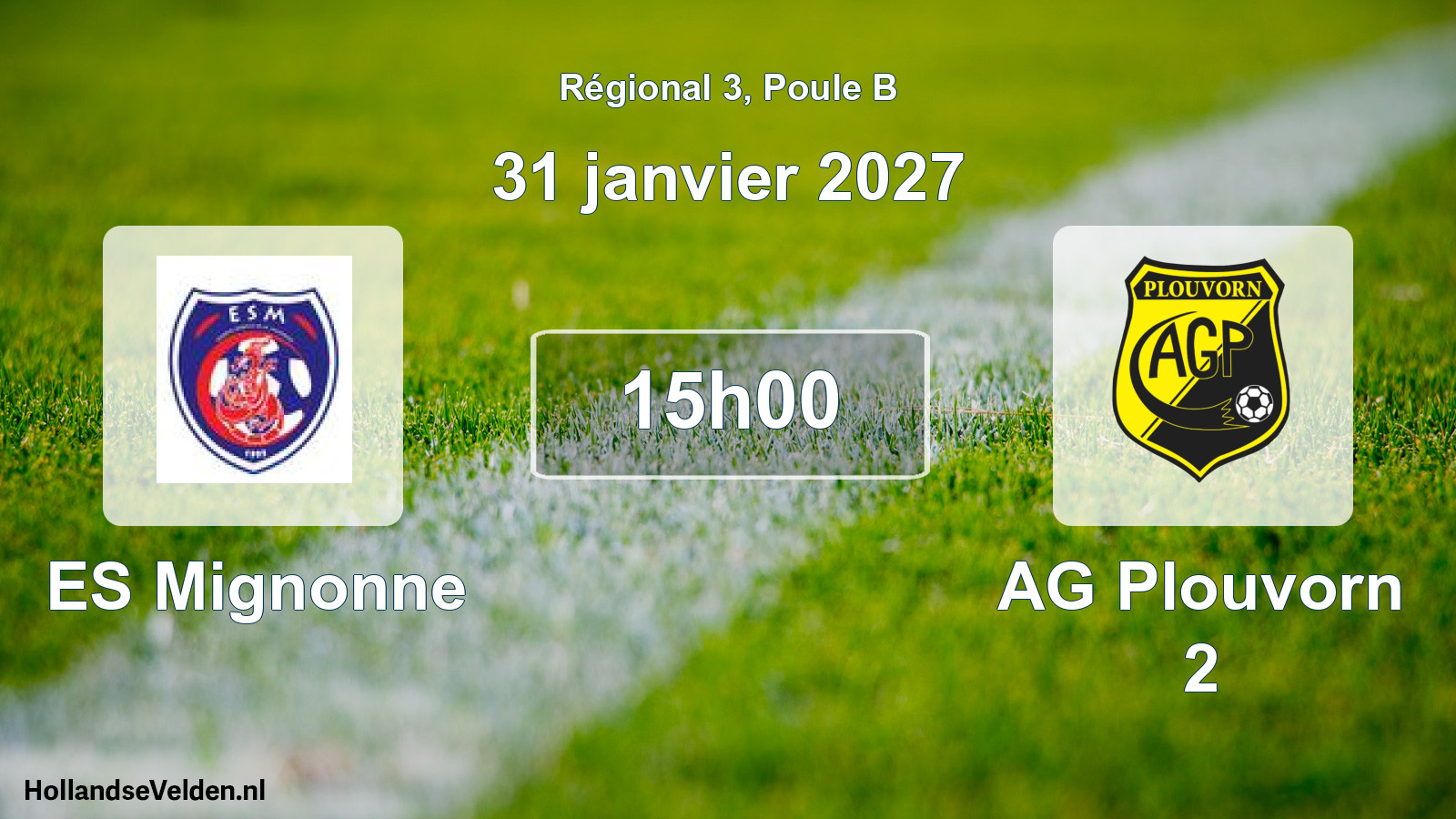 Match programmé: ES Mignonne - AG Plouvorn 2 (31 janvier 2027)