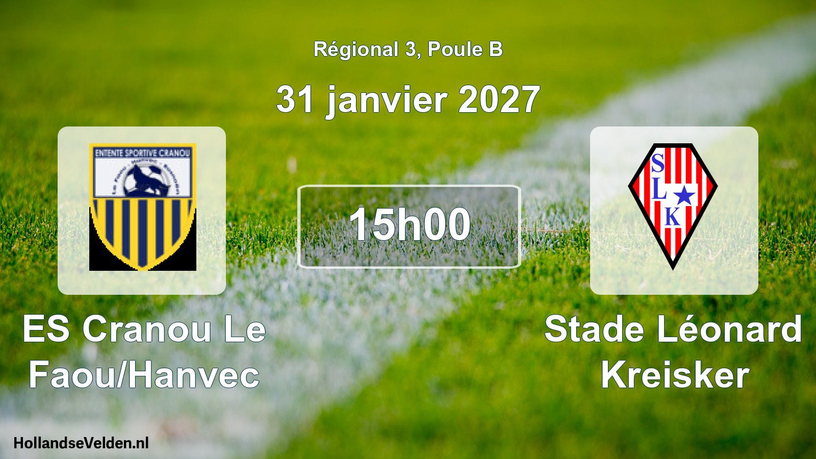 Scheduled Match: ES Cranou Le Faou/Hanvec - Stade Léonard Kreisker (31 January 2027)