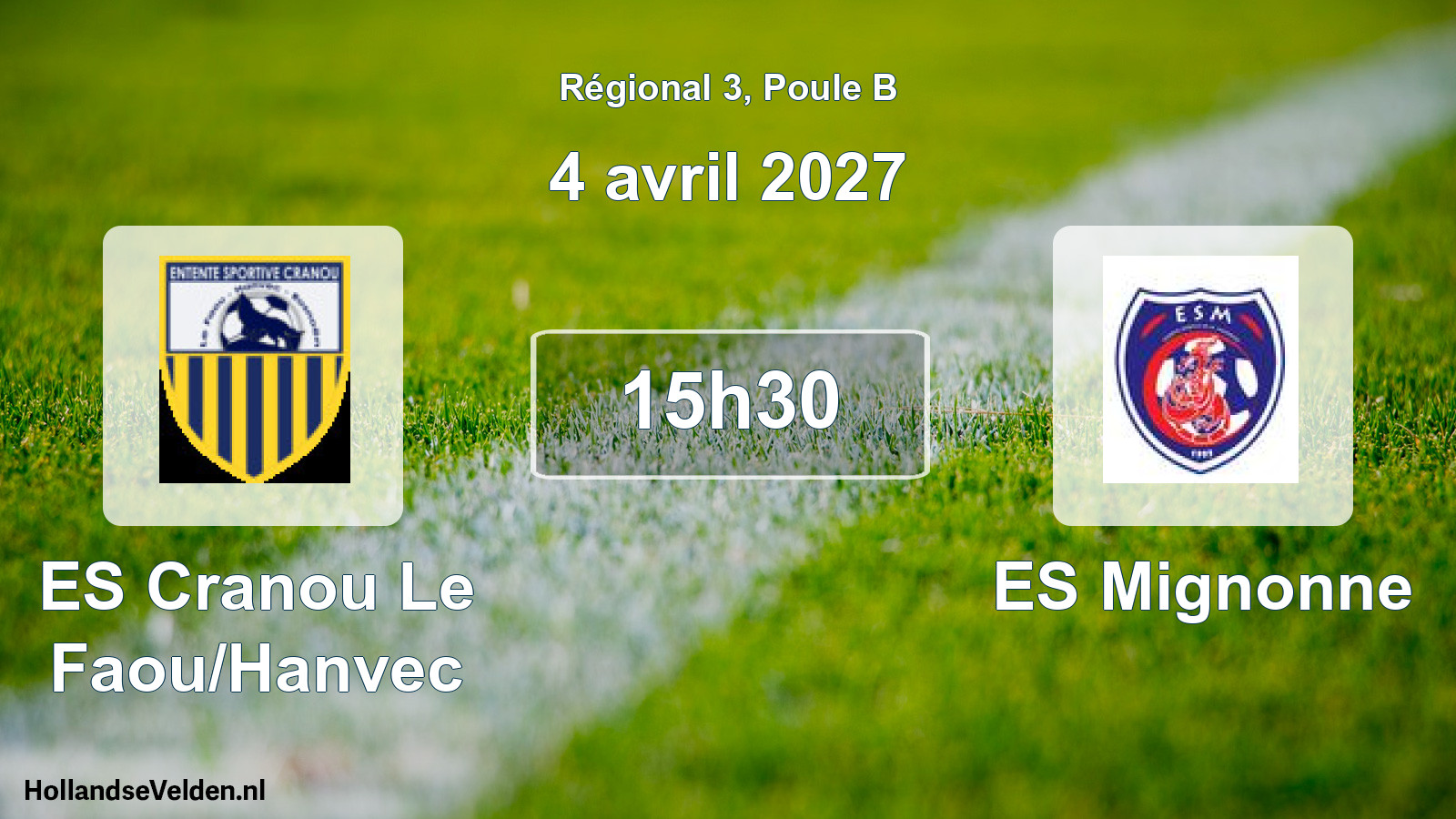 Scheduled Match: ES Cranou Le Faou/Hanvec - ES Mignonne (4 April 2027)