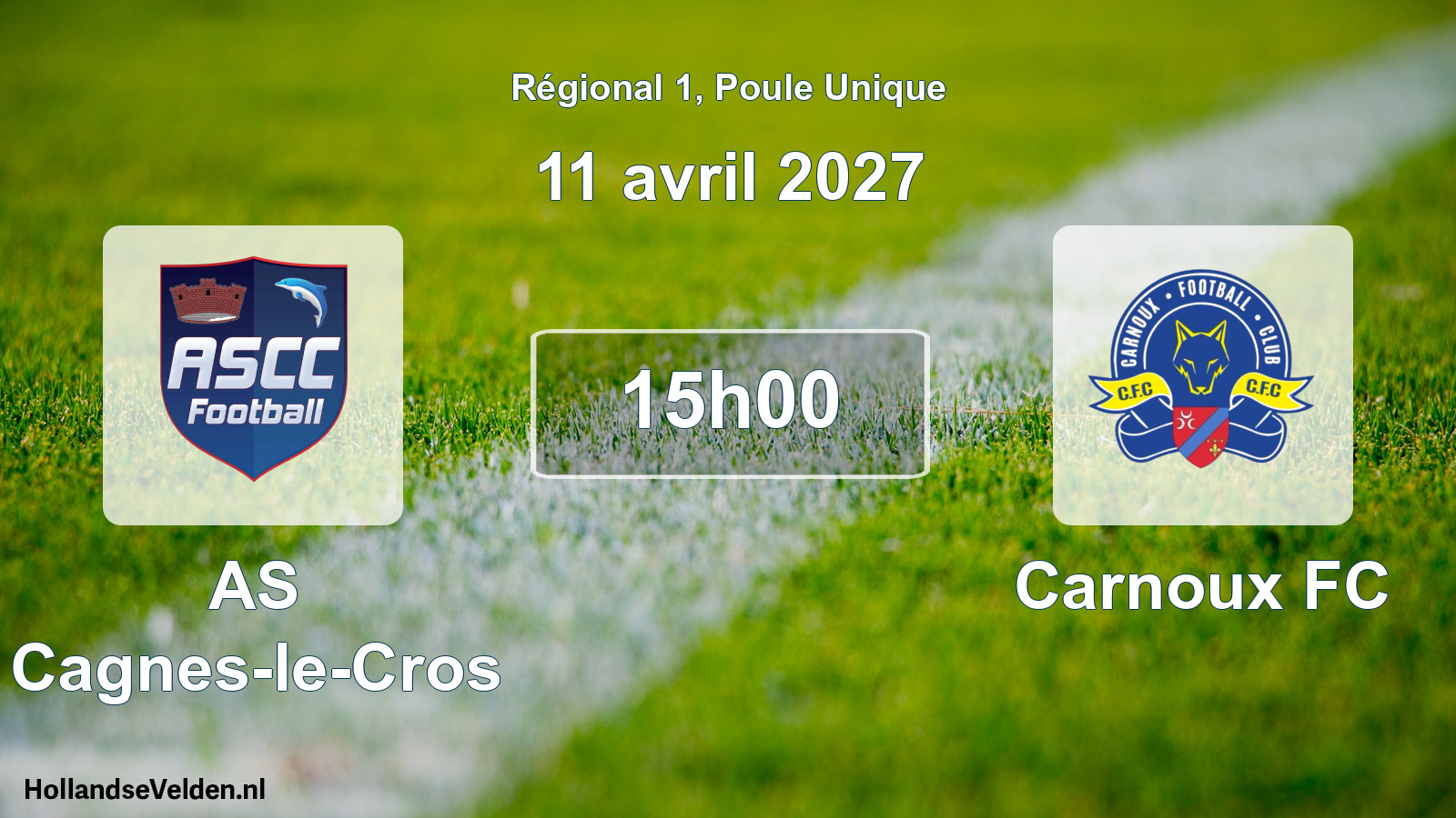 Match programmé: AS Cagnes-le-Cros - Carnoux FC (11 avril 2027)