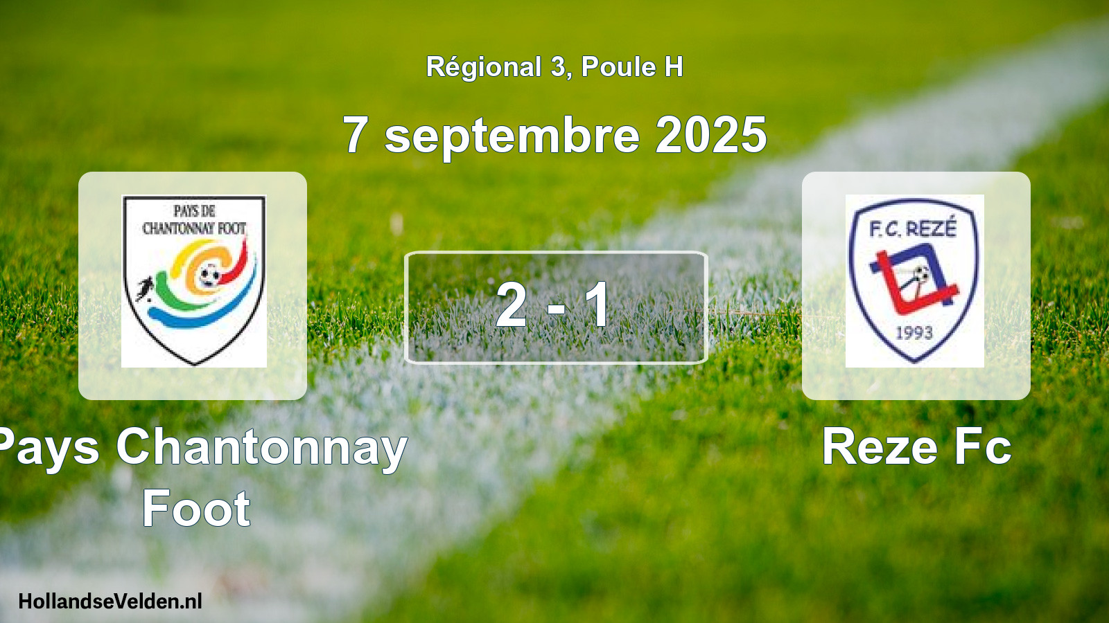 Gespeelde wedstrijd: Pays Chantonnay Foot - Reze Fc 2 - 1 (7 septembre 2025)