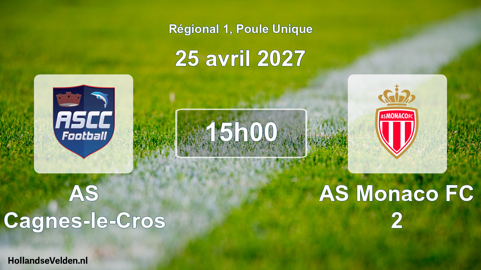 Scheduled Match: AS Cagnes-le-Cros - AS Monaco FC 2 (25 April 2027)