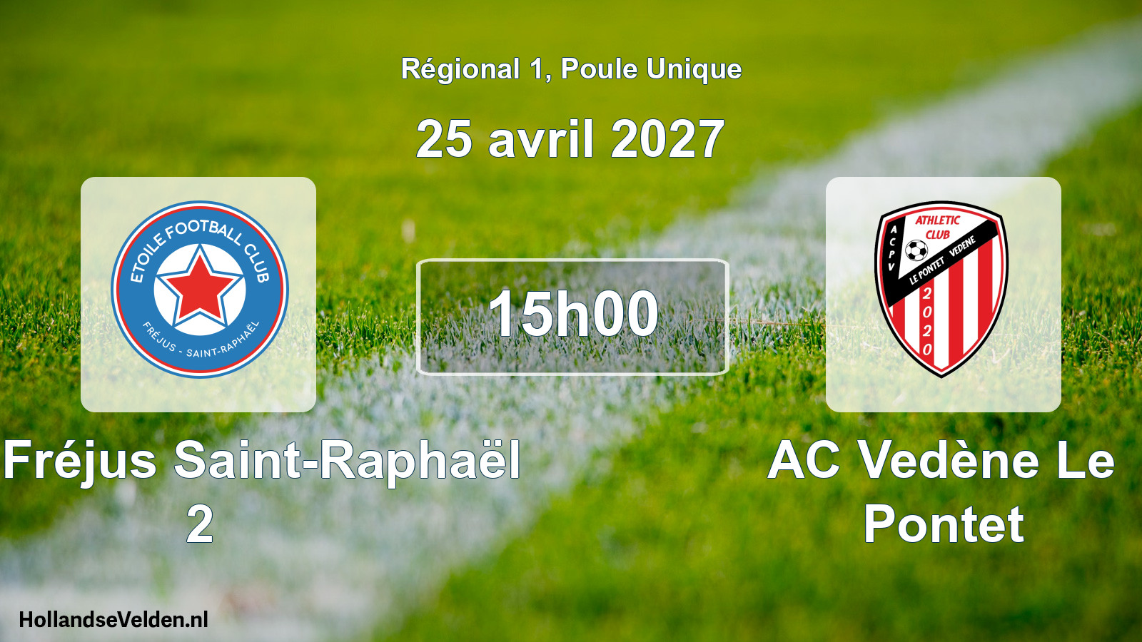 Match programmé: ÉFC Fréjus Saint-Raphaël 2 - AC Vedène Le Pontet (25 avril 2027)