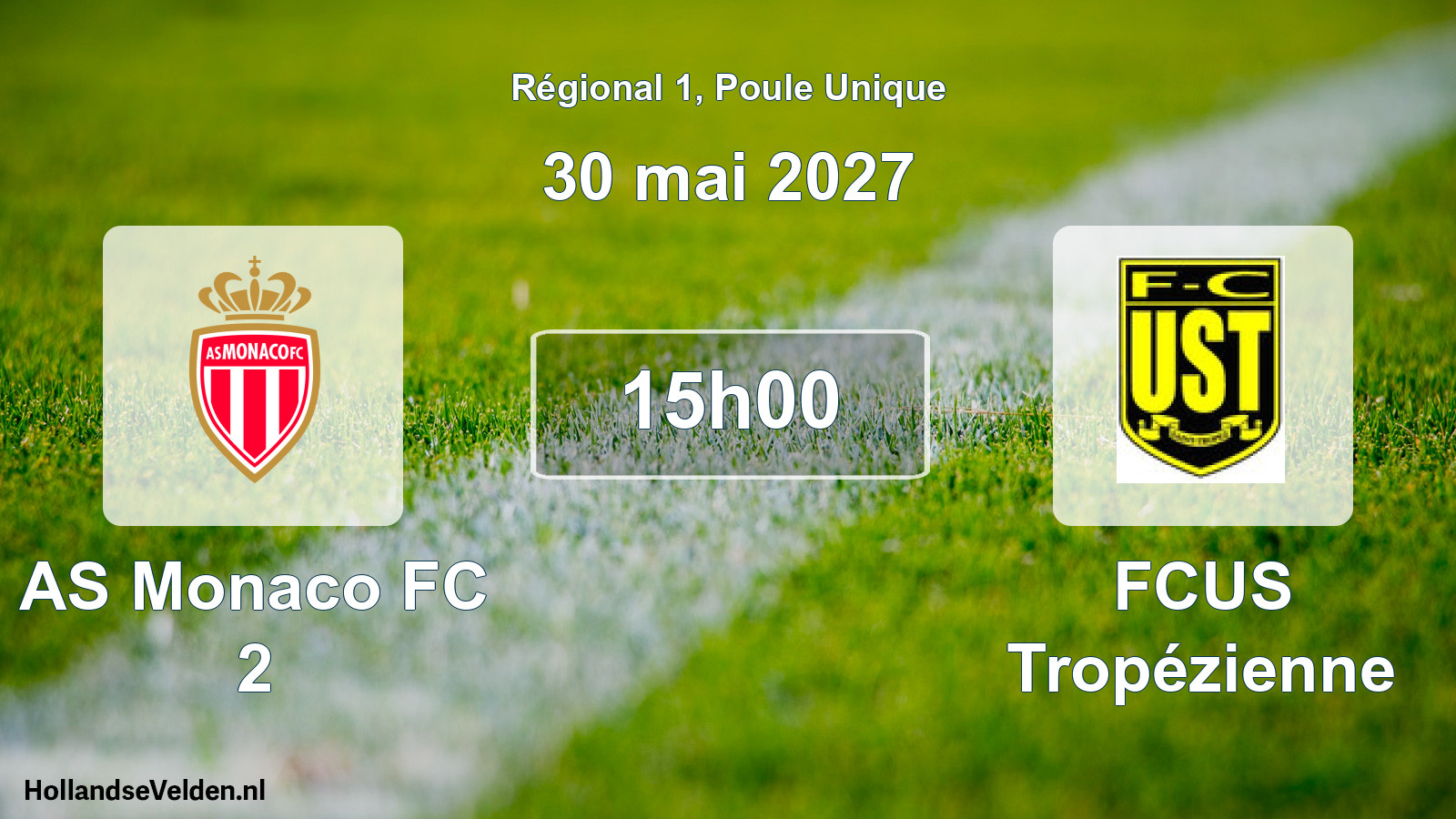 Geplande wedstrijd: AS Monaco FC 2 - FCUS Tropézienne (30 mei 2027)