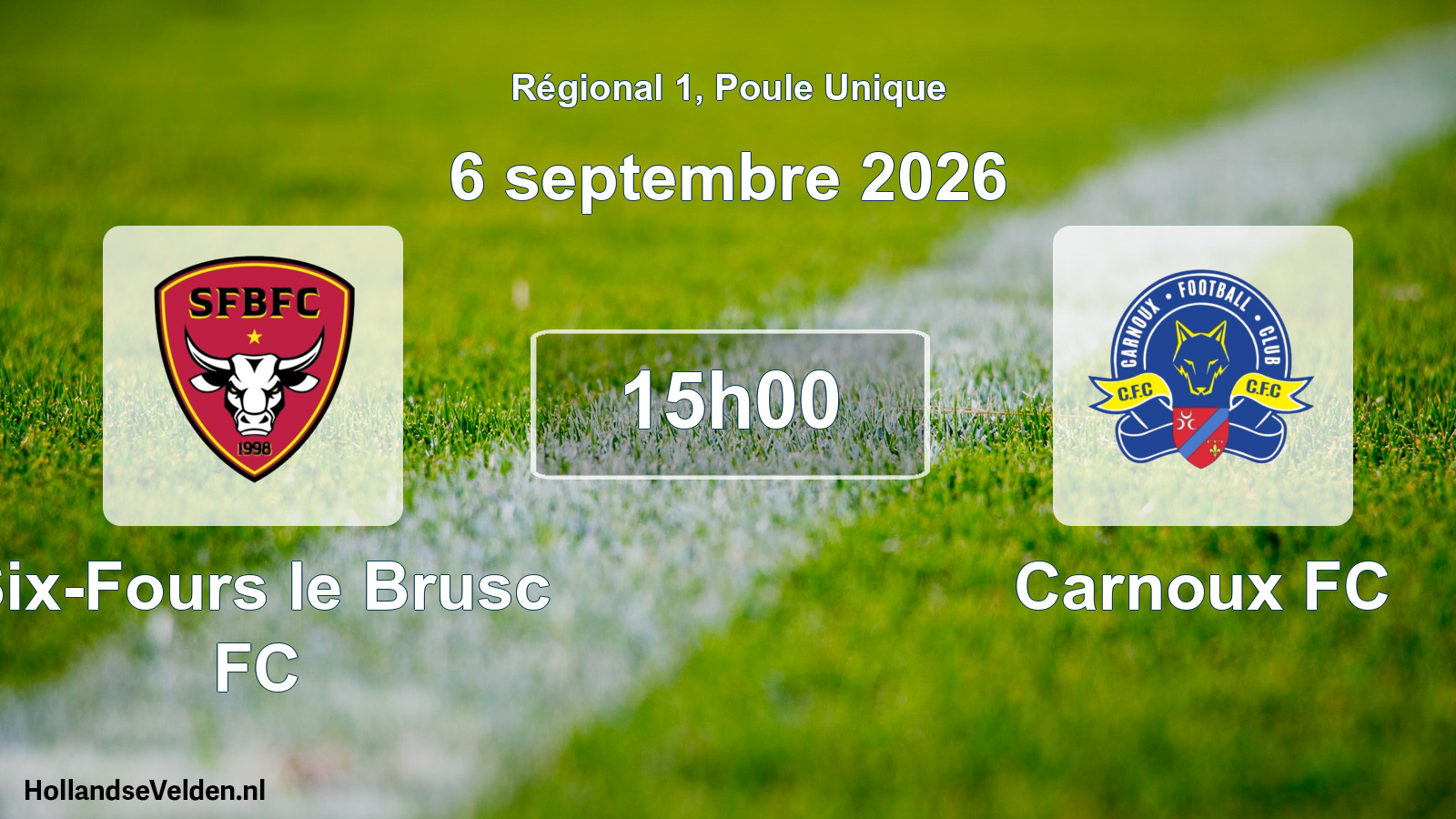 Scheduled Match: Six-Fours le Brusc FC - Carnoux FC (6 September 2026)