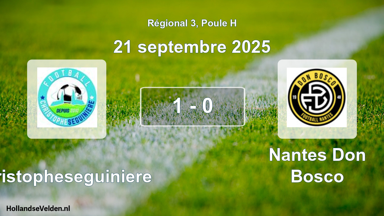 Gespeelde wedstrijd: Christopheseguiniere - Nantes Don Bosco 1 - 0 (21 septembre 2025)