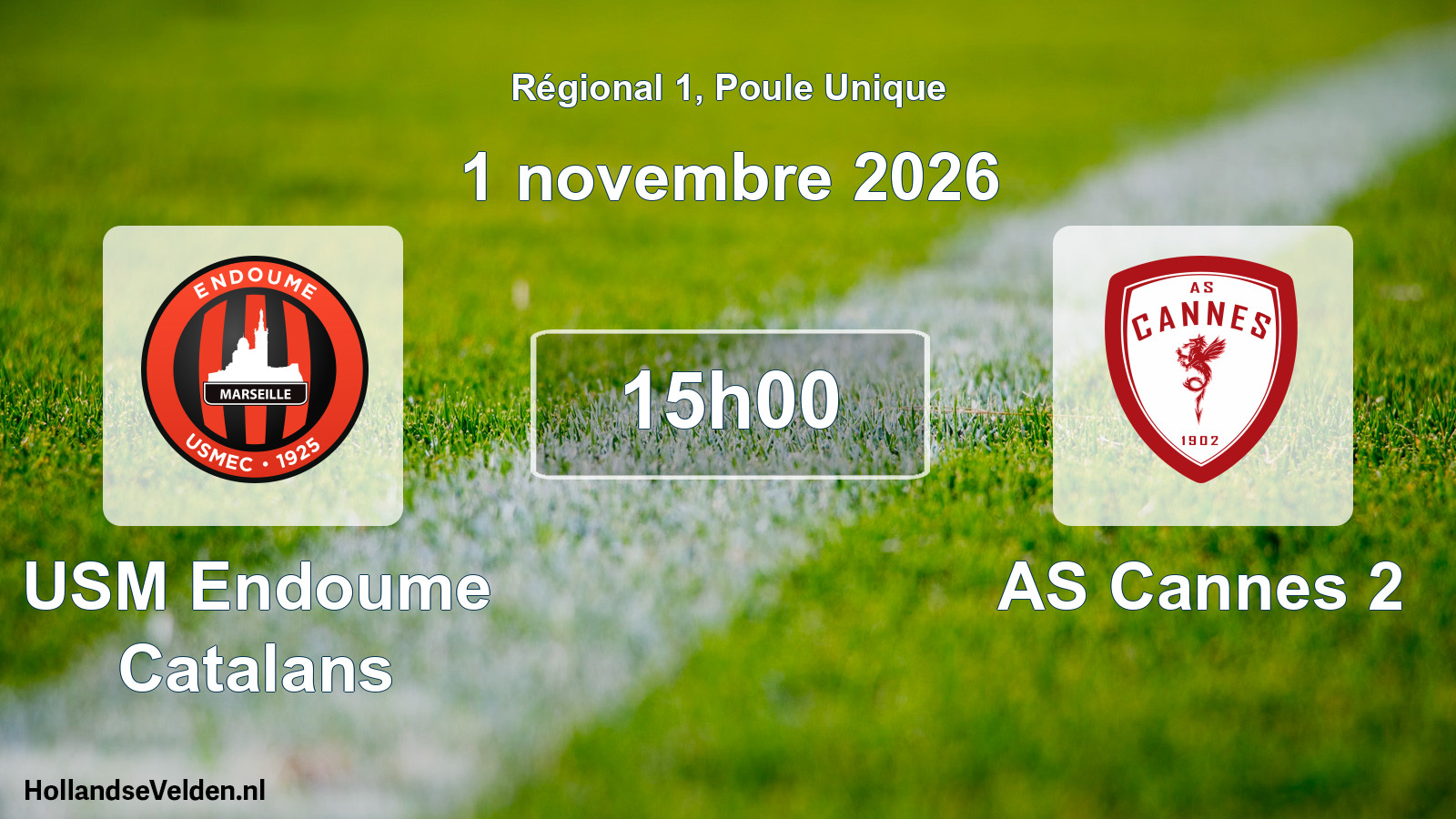 Scheduled Match: USM Endoume Catalans - AS Cannes 2 (1 November 2026)